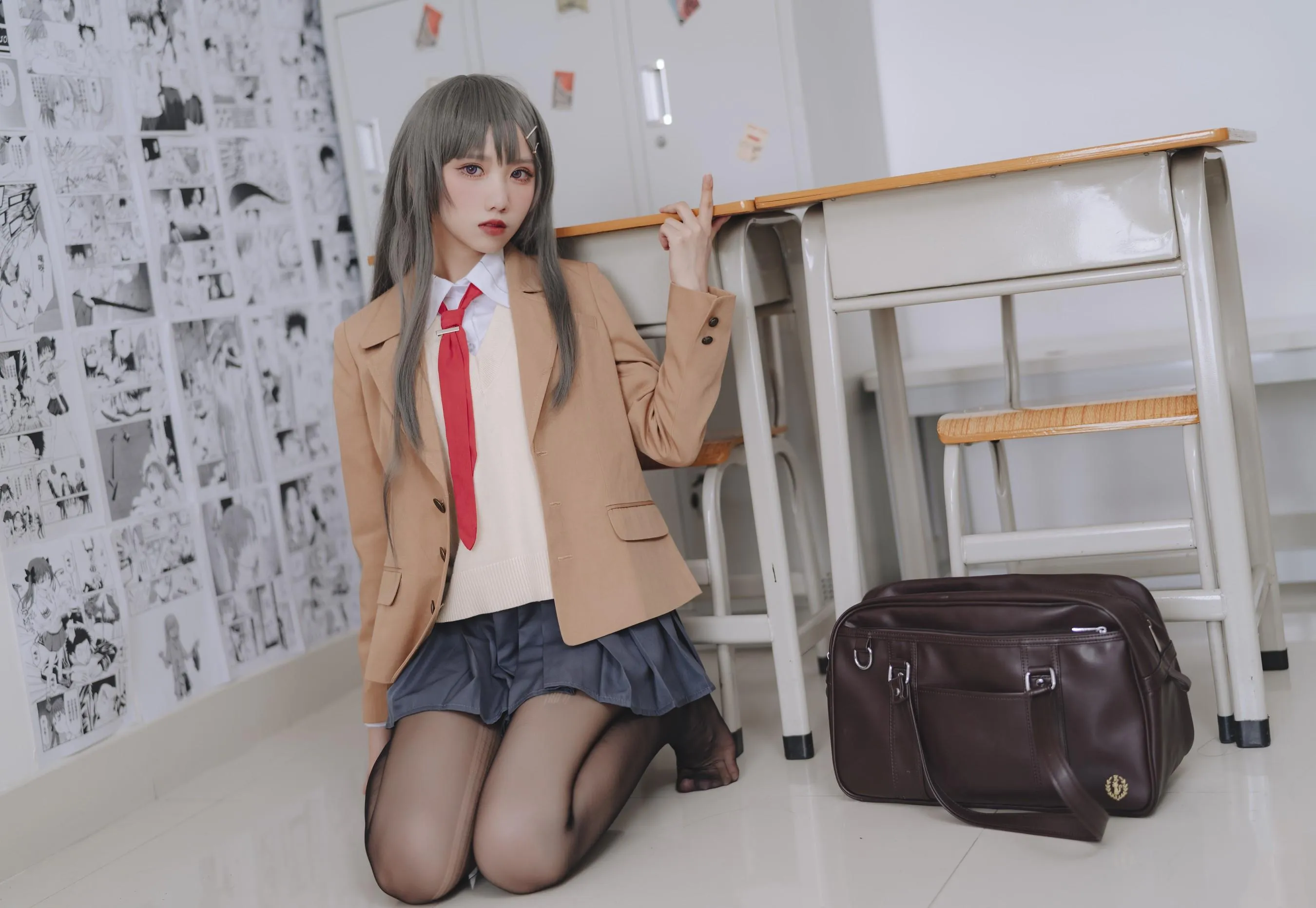 果咩酱w – NO.43 麻衣校服 [31P]插图7